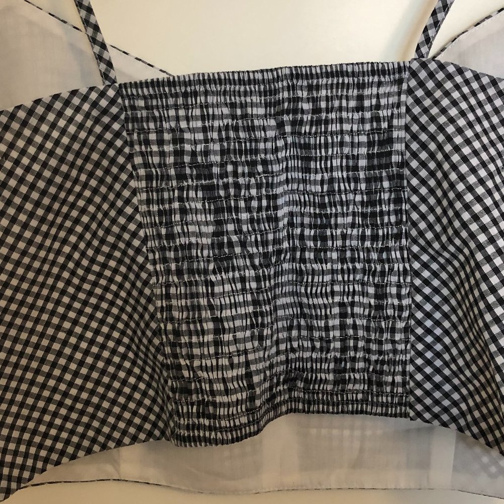 Topshop Black White Gingham Crop Bralette Bra Top - Picture 8 of 9